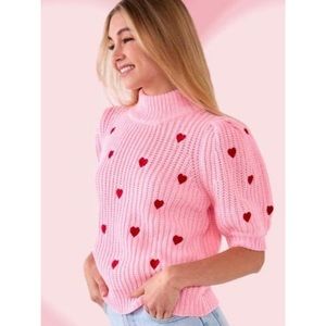 English factory Heart Sweater Size Medium